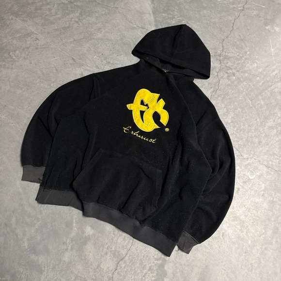 Exhaust Other - Black Exhaust Hoodie Sweatshirt with Yellow Logo